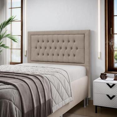 Imagem de Cabeceira Pegasus 195 Para Cama Box King N-028 Veludo Marrom Claro Ara