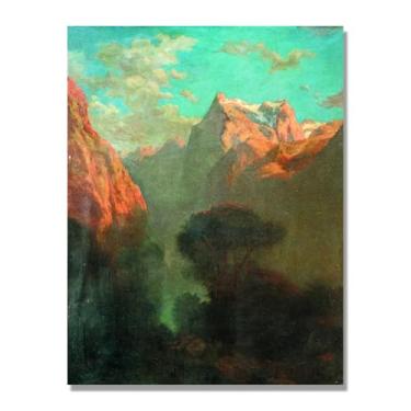 Imagem de Lev Lagorio Prints. Pintura de arte de parede de paisagem marítima. Pôster de reprodução de impressões em tela de paisagem para decoração de casa. (Desfiladeiro nas montanhas). 30 x 40 cm - 11,8 x