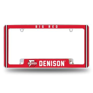 Imagem de Rico Industries Quadro de placa de carro automotivo NCAA Denison Big Red 30,5 cm x 15,2 cm cromado para carro/caminhão/SUV