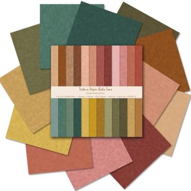 Imagem de Colabrili Papel Para Scrapbook 12X12 Marrom, 24 Folhas/24 Designs, Artesanato Com Padrão Boêmio, Dupla Face, Tom Boho, Decorativo Diários, Cartões Comemorativos, Decoração De Álbuns Fotos (Tom Pol.)