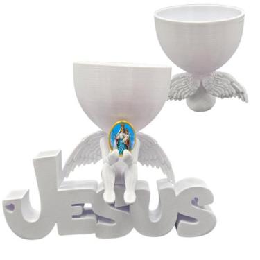 Imagem de Anjinho da Guarda Nossa senhora do Livramento Jesus 3d Vaso - Point da