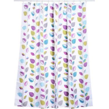 Imagem de Cortina De Banho Folhas Coloridas 180x180 Cm - Just Home Collection