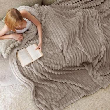Imagem de Cobertor Bedsure Fleece Mocha Merengue para Sofá - 274x229cm