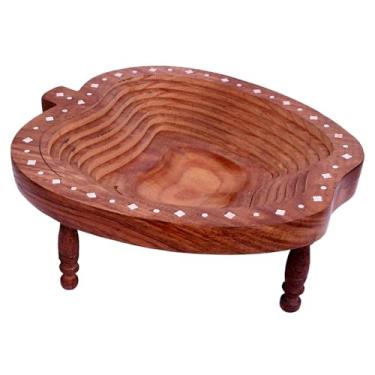 Imagem de GURU JEE Tigela de frutas dobrável de artesanato multiuso em forma de maçã bandeja para mostrar presentes (Apple)