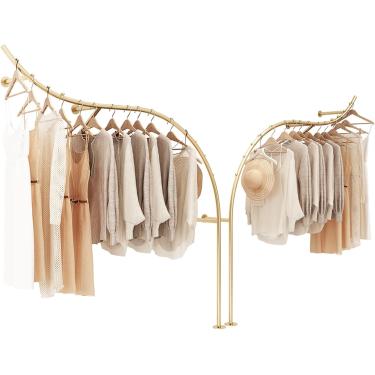 Imagem de Cremalheira De Roupa Creativa Da Exposição Em Lojas De Roupa Do Boutique, Cremalheiras Fixadas Na Parede Industriais Modernas Da Roupa Da Tubulação, Haste, 1pcs (Right), L 300cm