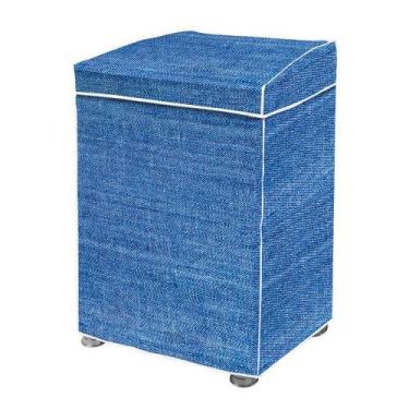 Imagem de Capa De Máquina De Lavar Estampa Jeans - P - Vida Pratika