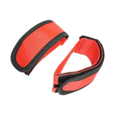 Imagem de Vaveren 2 peças Bicicleta Pedal Strap Foot Retenção de retenção de alça de amarração de caça de engrenagem fixa de bicicleta para exercícios de bicicleta, Vermelho