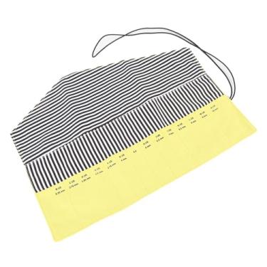 Imagem de Bolsa de Armazenamento de Gancho de crochê, Dobramento de Pano Oxford Roll Up Maditing Agulhas de Estojo Organizador Rolante Com Marcas de Slot de Tamanho para Viagem Em Casa (Amarelo)