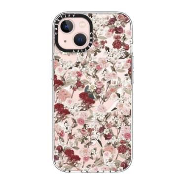 Imagem de CASETiFY Capa transparente para iPhone 13 [não amarela/2 m. Proteção contra quedas de grau militar/compatível com Magsafe] - Vintage Flower Monday - Transparente