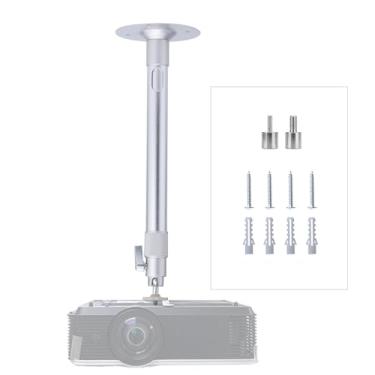 Imagem de WXLHOTY Suporte universal de parede para teto com comprimento ajustável de 30 cm a 59,9 cm, 5 kg, suporte de montagem de projetor de teto com cabeça rotativa de 360°