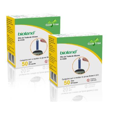 Imagem de  Kit 100 Tiras Reagente G-423 Bioland