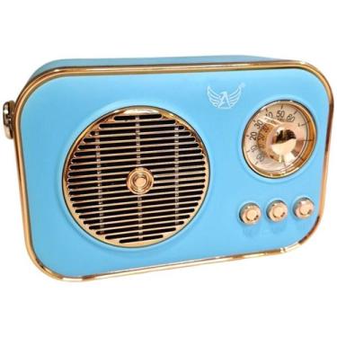 Imagem de Caixa Som Bluetooth Portátil Rádio Retrô Vintage Recarregável Fm USB M