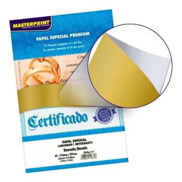 Imagem de PAPEL FOTO DOURADO LAMINADO / ARTESNATO 250g/m - A4 - 10 FOLHAS - MAST
