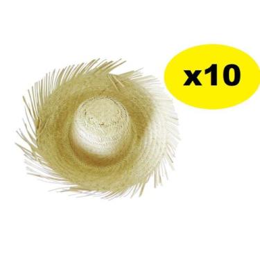 Imagem de 10 Chapéus Desfiado de Palha Festa Junina Caipira Adulto - Lynx produç