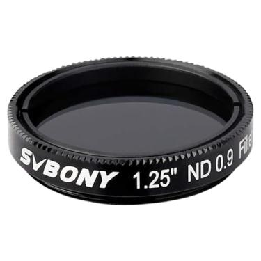 Imagem de SVBONY SV139 filtro de telescópio de 1,25 polegadas, filtro de telescópio de transmissão de 12,5% O filtro de densidade neutra da ocular do telescópio ND8 reduz o brilho geral da superfície lunar
