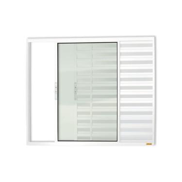Imagem de Janela Janela Veneziana Confort 3 Folhas Vidro Liso 100cm X 150cm Brimak Branco