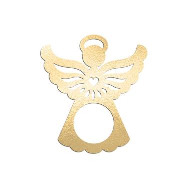 Imagem de Porta Guardanapo Anjinho Kit Com 4 Peças 7cmx8cm - Cria Arte Laser Dourado
