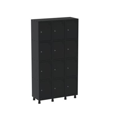 Imagem de Armario Roupeiro 12 Portas Aço Grp 503/12 Preto