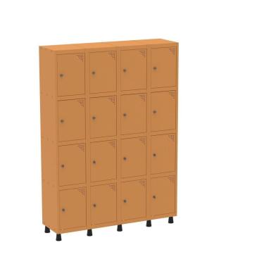 Imagem de Armario Roupeiro 16 Portas Aço Grp 504/16 Laranja Picasso