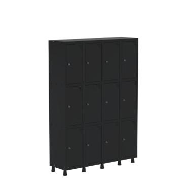 Imagem de Armario Roupeiro 12 Portas Aço Grp 504/12 Preto