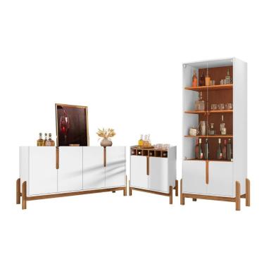 Imagem de Conjunto Sala De Estar Completo Seville Branco Cedro