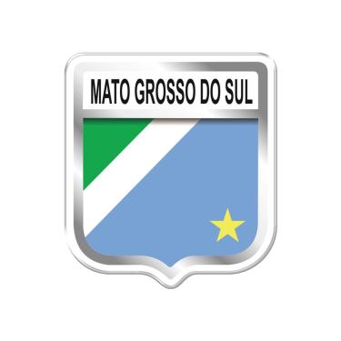 Imagem de Adesivo Decorativo Em Relevo Fácil Aplicação Brasão Mato Grosso Do Sul Cor Branco