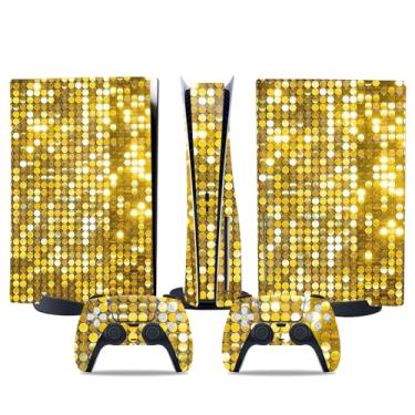 Imagem de Decal Skin for Ps5 Disk, Whole Body Vinyl Sticker Cover for PlayStation 5 Disk Console and Controller (Gold, PS5 Disk)