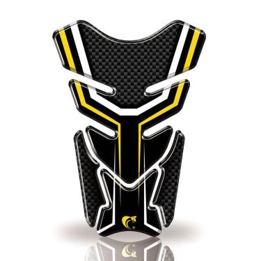 Imagem de Protetor De Tanque Adesivo Carbono Moto Honda, Yamaha E Suzuki Amarelo E Preto