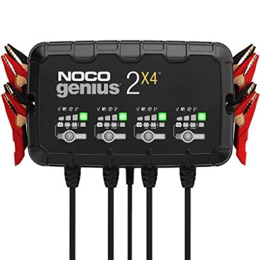 Imagem de NOCO GENIUS2X4, carregador inteligente de 4 bancos 8A (2A/banco), carregador de bateria de carro de 6 V e 12 V, mantenedor de bateria, carregador e dessulfator para baterias automotivas, motocicletas,