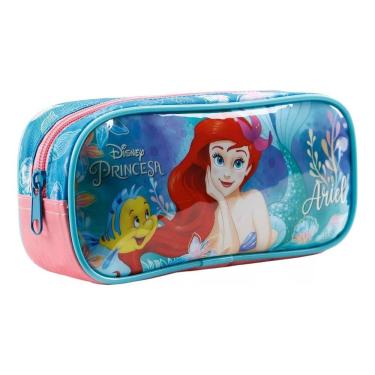 Imagem de Estojo Escolar Infantil Pequena Sereia Princesa Ariel Xeryus