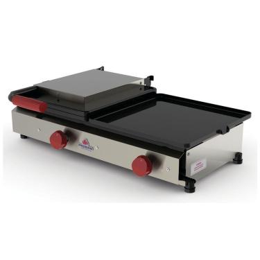 Imagem de Chapa Sanduicheira Dupla A Gás Progás Inox Com Prensa Pr-700gn