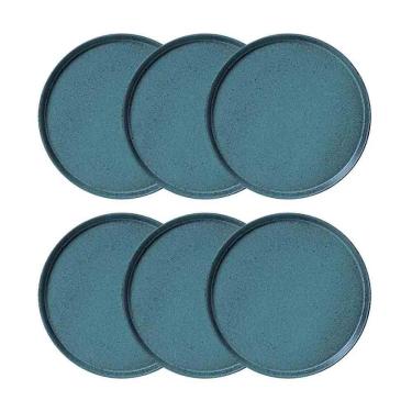 Imagem de Conjunto Com 6 Pratos Rasos Porto Brasil Neo Night Sky 27 Cm Azul