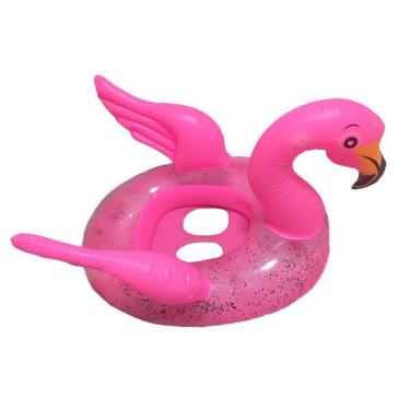Imagem de Boia Infantil Pezinho Bichinhos Inflável Piscina Verão 65 Cm Flamingo
