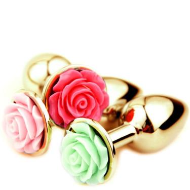 Imagem de Plug Anal Grande Em Alumínio Dourado Com Base De Flor Plug Flower - Lovetoys - Dourado