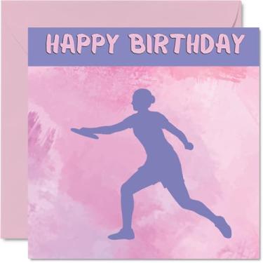 Imagem de Cartões de aniversário esportivos para mulheres meninas - Ultimate Frisbee Girls in Sport - Cartão de aniversário Frisbee para amiga, irmã, filha, sobrinha, colega de equipe, cartões de felicitações