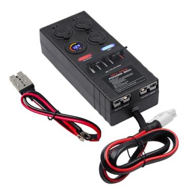 Imagem de UCkasayfy Mini Caixa De Distribuição Energia 12 V Dc, Soquete Bateria Máx. 50 A, Com 2 Soquetes Anderson, 6 Usb E 3 Tomadas Cigarro, Para Áreas Externas, Rv, Acampamento, Pesca Emergência