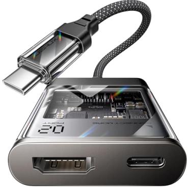 Imagem de JSAUX Adaptador USB C para HDMI 4K a 60Hz, conector de sincronização digital AV 2 em 1 compatível com iPhone 16/16 Pro/16 Pro Max/15 Max, MacBook, Samsung S24/S23, Dell, Steam Deck, ROG Ally