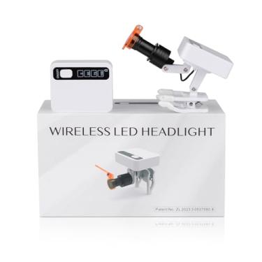 Imagem de Tankredrug Farol Ajustável Odontológico De 5 W Com Clipe Para Led, Luz Quadrada Magnética 2 Baterias Ampliação Cirúrgica Binocular