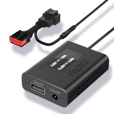 Imagem de FitDVR Adaptador De Energia Para Câmera Painel (16 Pinos) Ford F150, 250, 350, Mustang, Bronco E Mais, Conecta-Se Ao Espelho Retrovisor, Fonte Usb Com Display Led, Plug-Play, Fácil Instalação, Saída
