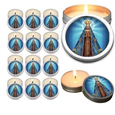 Imagem de 10 Velas Aromaticas Lembrancinhas Coração de Maria na Latinha Decoraçã