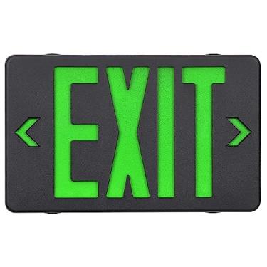 Imagem de GZRUIYANG Placa De Saída Verde Com Caixa Preta, Luz Emergência Led Bateria Reserva, Listada Pela Ul, Ca 120/277 V, Sinalização, Luzes, Luzes Comerciais Para Empresas - 1 Pacote