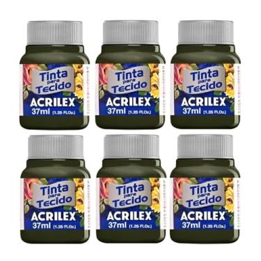 Imagem de Tinta Para Tecido Fosca Acrilex 37ml 6 Unidade Artesanato Fixação Frio Alta Cobertura – Fixação a Frio e Alta Cobertura Com Acabamento Fosco, Este Kit É A Escolha