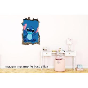 Imagem de Adesivo De Parede Buraco Falso Stitch Mod15 - Lojinha Da Luc