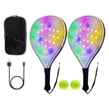 Imagem de Raquete de tênis leve e brilhante, raquete de tênis feminina, raquetes de fibra de carbono com 2 bolas, acessórios esportivos para treinamento diário, viagens, esportes ao ar livre