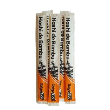 Imagem de 200 Par Palito Japonês Hashi Bambu Embalado Sachê - AAZ