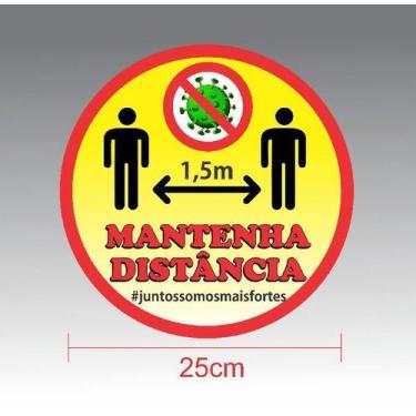 Imagem de Adesivo para distância segura em filas - Kit c/ 50 unidades - BRILHO N