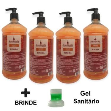 Imagem de 4 Sabonete Líquido Grande 1 Litro Pitanga Aroma Delicioso Cheiroso Gro