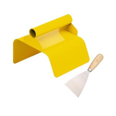 Imagem de Generic Desempenadeira de borda de jardim, ferramenta de borda de jardim, aplicação de massa de cimento para alvenaria, reboco versátil, desempenadeira de, Borda Chanfrada Amarela