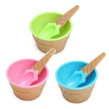 Imagem de Pote De Sobremesa Casquinha De Sorvete com Colher 200ml - Inter