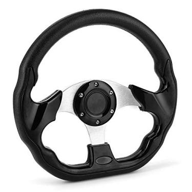 Imagem de KIMISS Velho de Direção de Carro de Corrida de 320 Mm Com Botão de Buzina - Preto Brilhante, Ajuste Universal para a Maioria Dos Veículos, Aderência Leve e Confortável